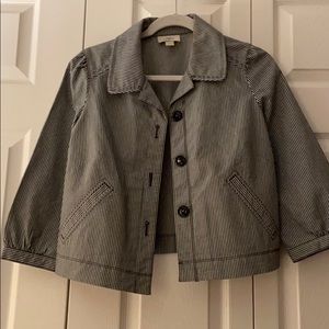 Loft cropped pinstriped jacket